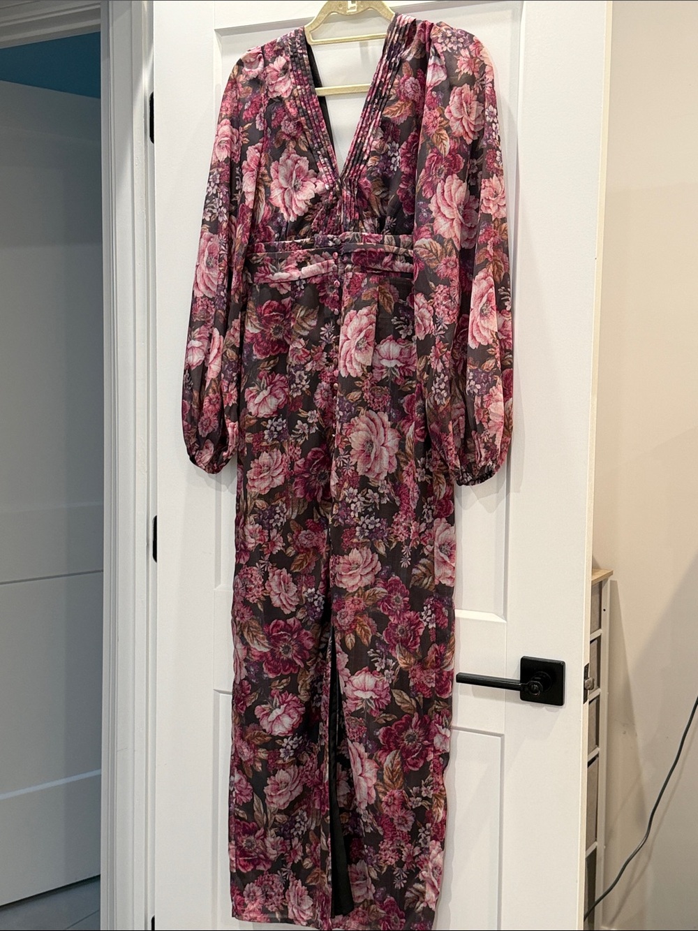 Showpo Pink Floral V-Neck Maxi Nightdress